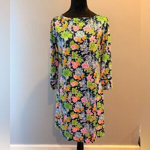 Lilly Pulitzer Floral Long Sleeve Dress - Blue, Green, Pink, Orange